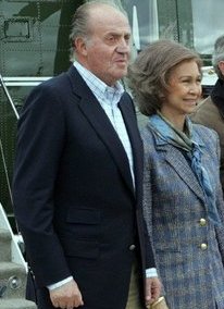 Foto van de ex-koning Juan Carlos I en zijn echtgenote Sofia de Grecia.